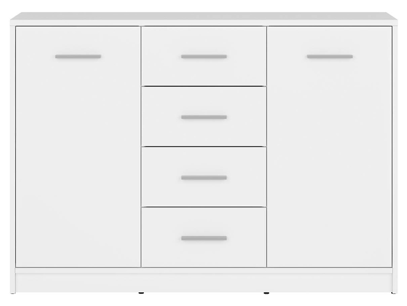 Komoda Nepo Plus 119 cm z 2 drzwiami i 4 szufladami dąb sonoma/biały
