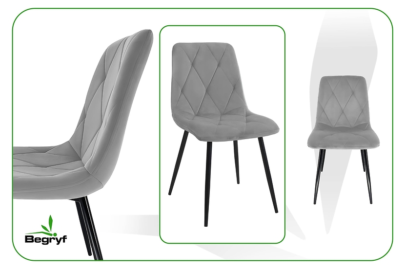 Krzesło Storczyk ciemno niebieskie welur do salonu do jadalni  Begryf