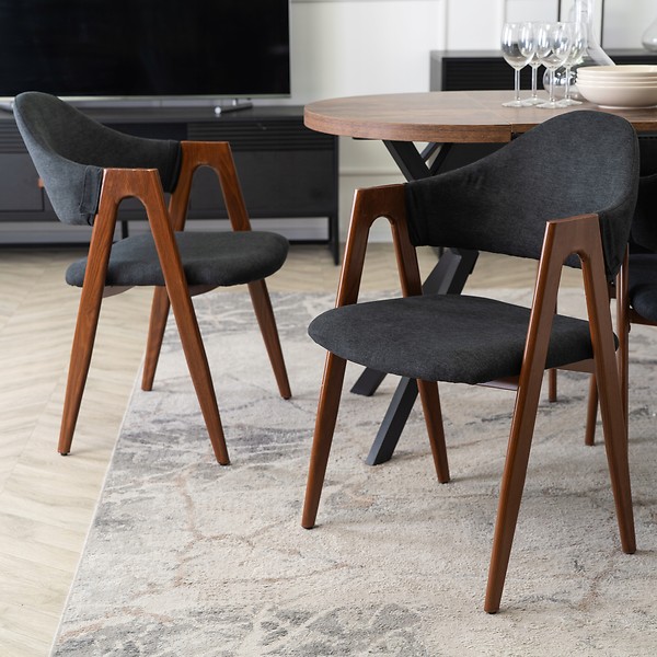 Krzesło Tapicerowane Kuchenne Skandynawskie Do Jadalni Salonu Popiel RUIZ