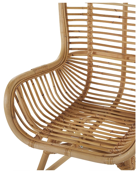 Krzesło fotel rattanowe plecione jasnobrązowe