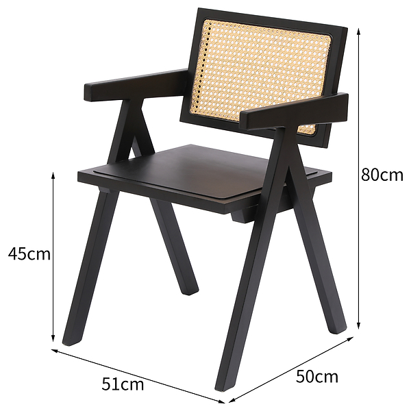 Krzesło stołowe z drewna i czarnym plecionką