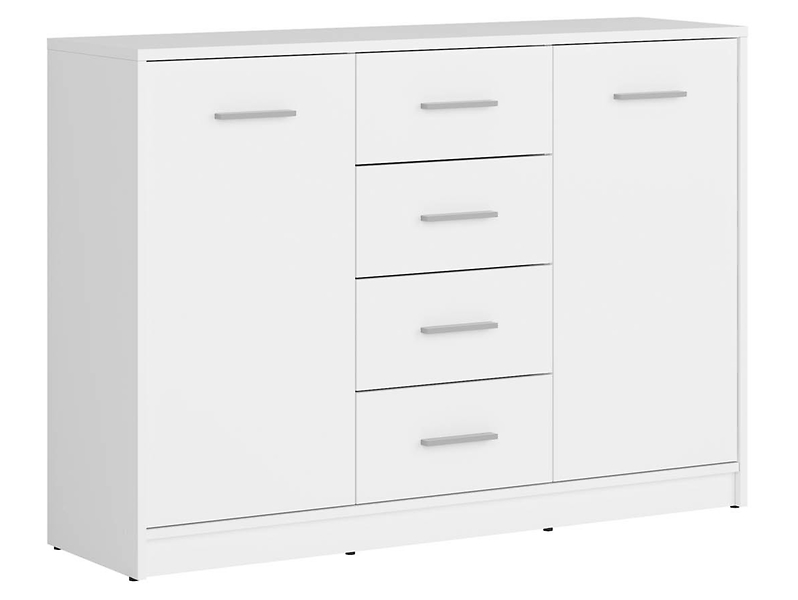 Komoda Nepo Plus 119 cm z 2 drzwiami i 4 szufladami dąb sonoma/biały