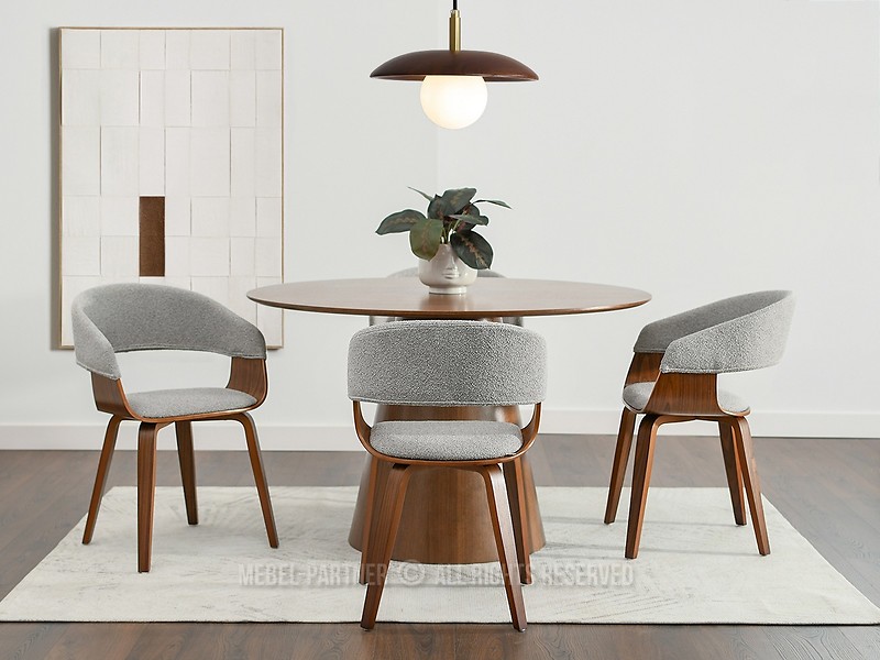 Szare Krzesło Boucle Robin Do Jadalni I Biura W Stylu Nowoczesnym