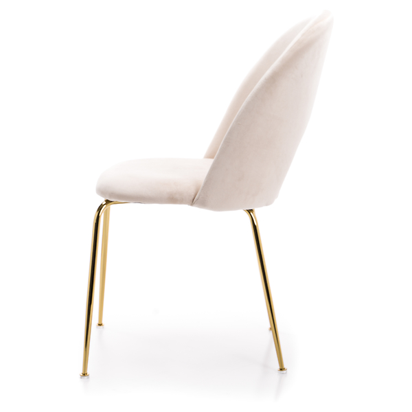 Krzesło Glamour KC-903-2 popiel welur, nogi złoty chrom