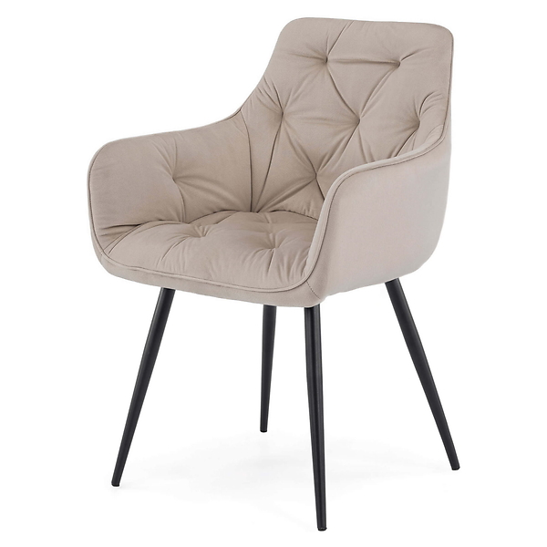 Krzesło tapicerowane DC-0084-3 beżowy welur 7 | czarne nogi