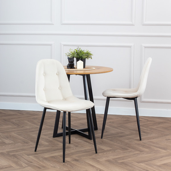 Krzesło tapicerowane czarne welurowe pikowane guziki do salonu