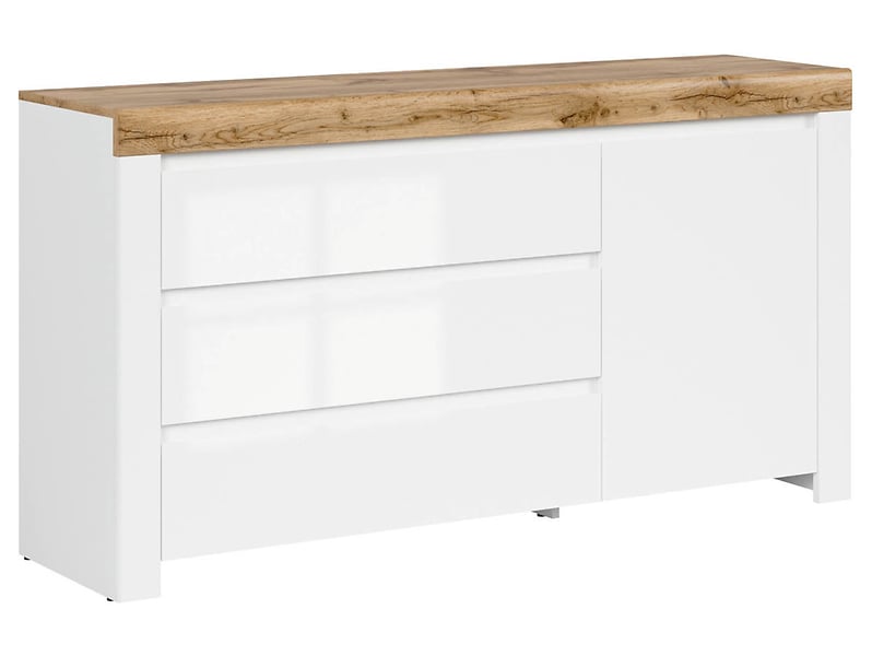 Komoda Holten 156 cm z szafką i 3 szufladami dąb waterford