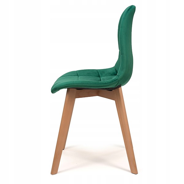 Krzesło tapicerowane skandynawskie welurowe VEGAS zielony