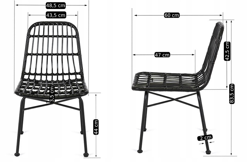 Krzesło Ogrodowe Rattanowe Skandynawskie Do Kuchni WALDI