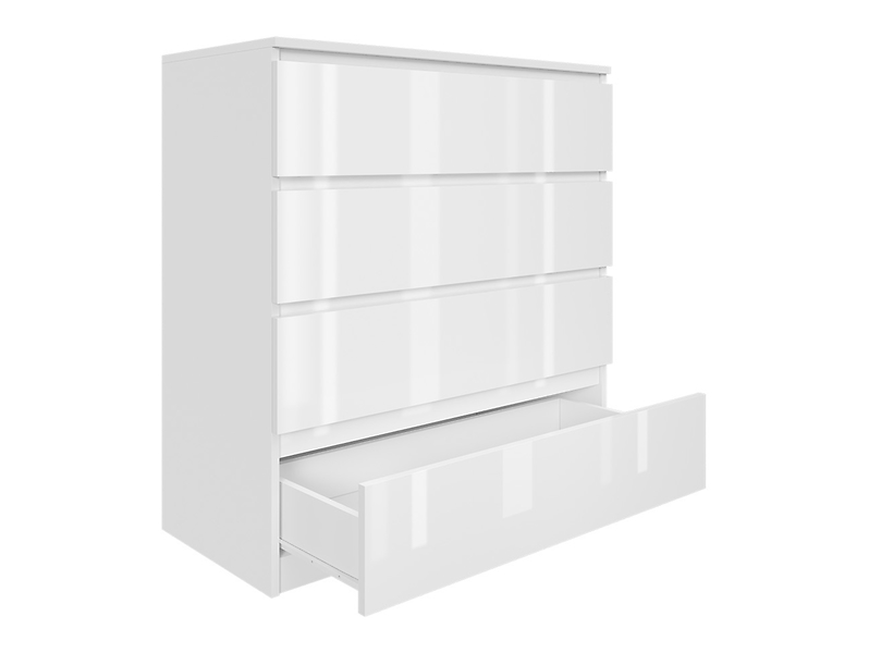 Komoda biała lakierowana 90cm - 4 szuflady, salon, sypialnia