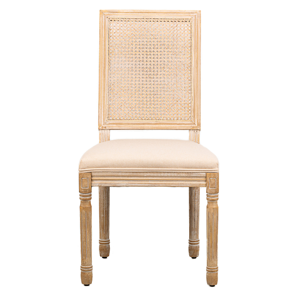 Zestaw 2 krzeseł drewno/plecionka ciemnoszara