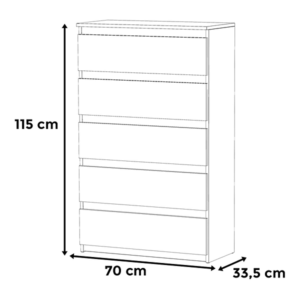 Komoda do salonu nowoczesna 70cm szafka rtv loft szara wotan