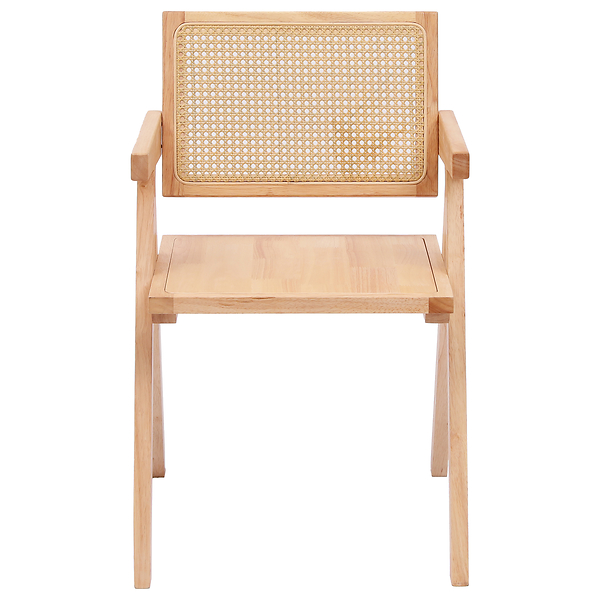 Krzesło stołowe z drewna i czarnym plecionką