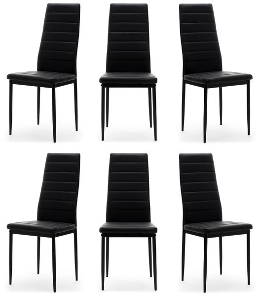 Zestaw 6 krzeseł FADO tapicerowane ekoskóra szare