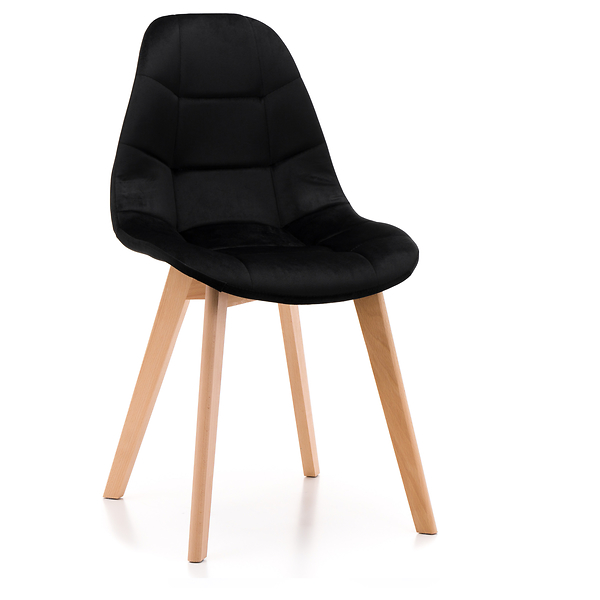 Krzesło tapicerowane skandynawskie welurowe VEGAS zielony