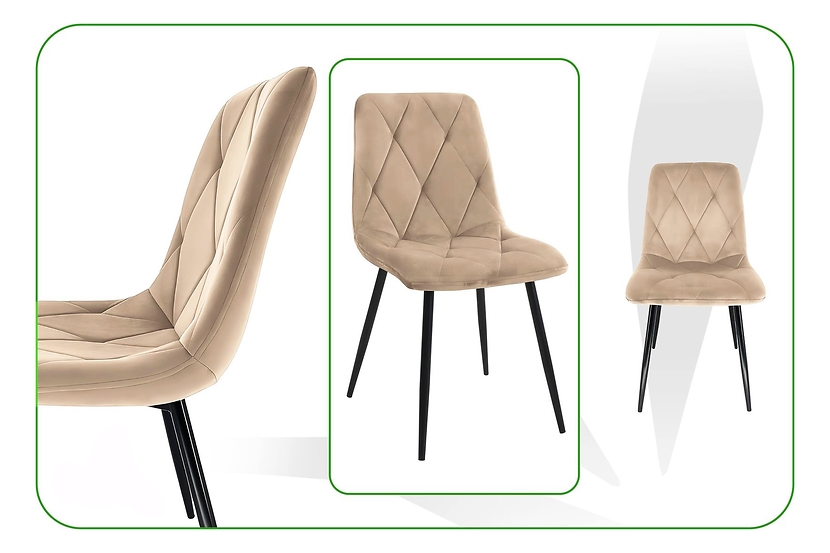 Krzesło Storczyk ciemno niebieskie welur do salonu do jadalni  Begryf