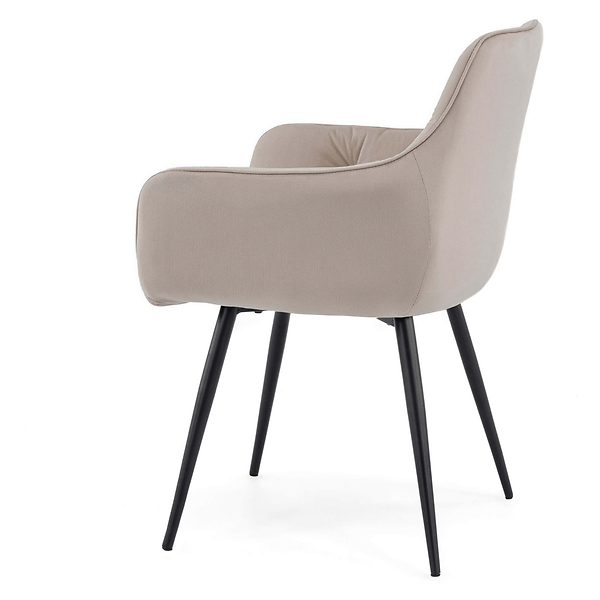 Krzesło tapicerowane DC-0084-3 beżowy welur 7 | czarne nogi