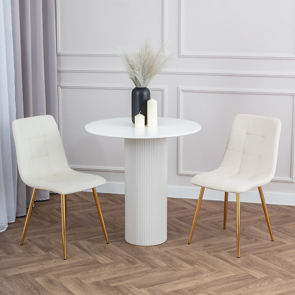 Krzesło tapicerowane szare welurowe pikowane złote nogi glamour