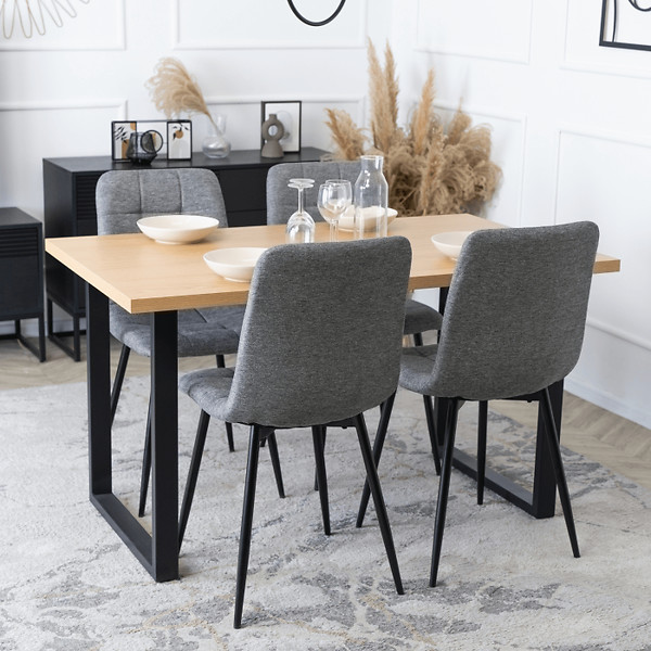 Krzesło Tapicerowane Kuchenne Do Jadalni Kuchni Salonu Loft Czarne PERU 2