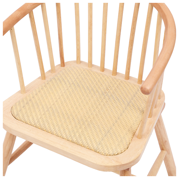 Zestaw 2 krzeseł z litego drewna i naturalnego rattanu