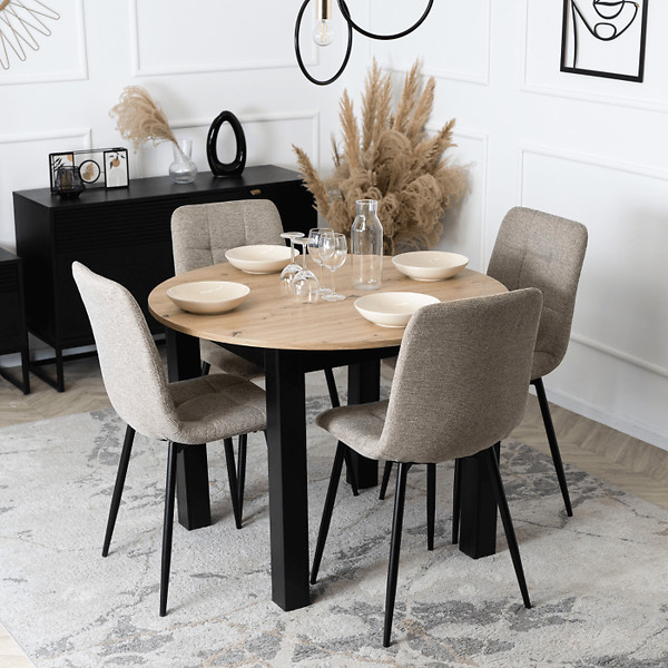 Krzesło Tapicerowane Kuchenne Do Jadalni Kuchni Salonu Loft Czarne PERU 2