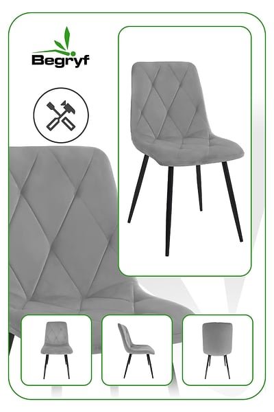 Krzesło Storczyk ciemno niebieskie welur do salonu do jadalni  Begryf