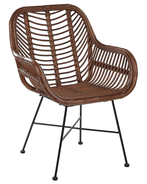 Krzesło z rattanu jadalnia salon czarne