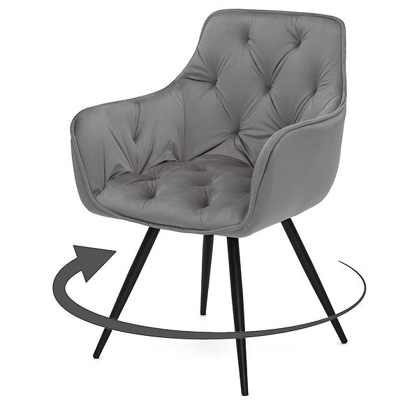 Krzesło obrotowe DC0084-3 | welur | szare