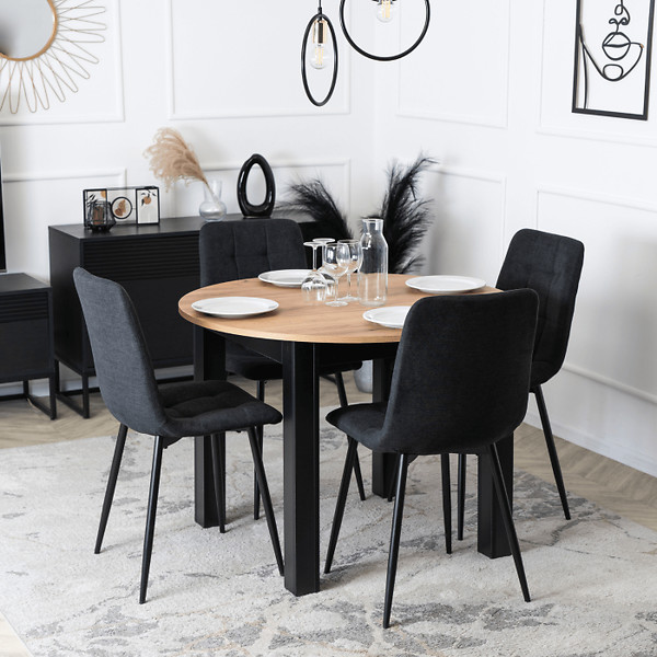 Krzesło Tapicerowane Kuchenne Do Jadalni Kuchni Salonu Loft Czarne PERU 2