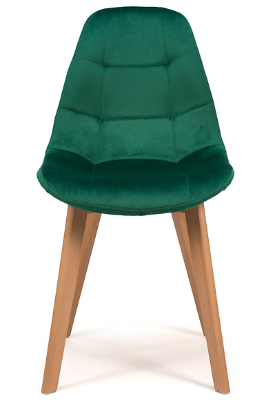 Krzesło tapicerowane skandynawskie welurowe VEGAS zielony