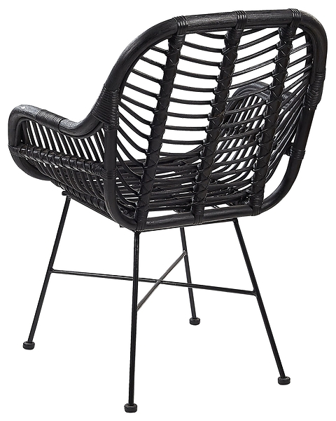 Krzesło z rattanu jadalnia salon brązowe