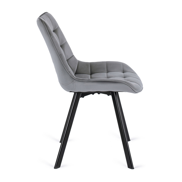 Zestaw 6x Krzesło Tapicerowane RICK do Salonu Czarne Welurowe Loft