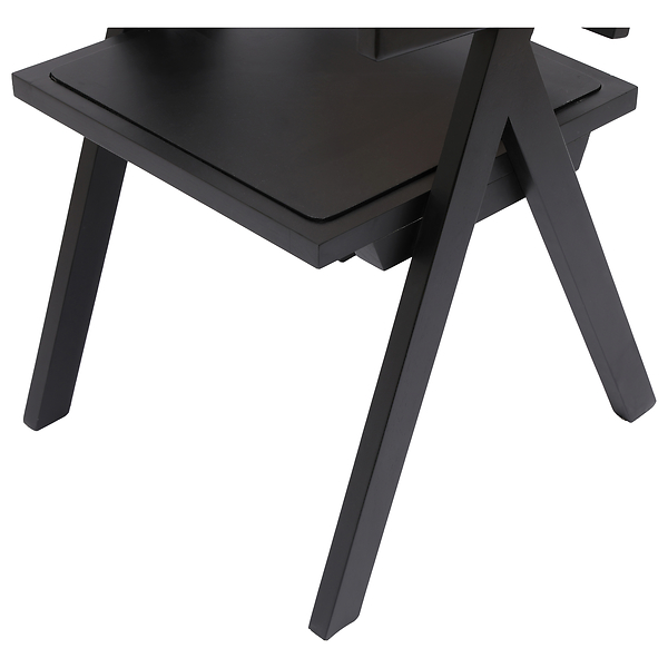 Krzesło stołowe z drewna i czarnym plecionką