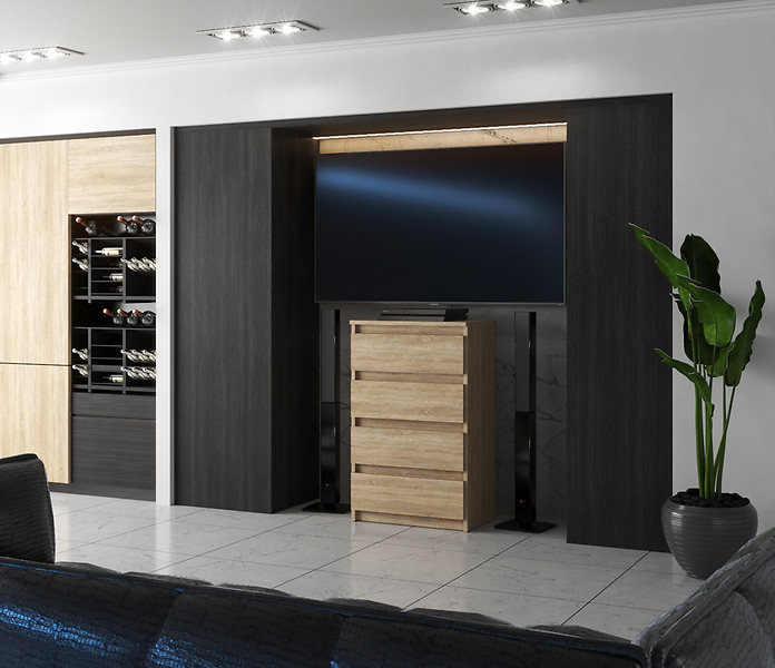 Komoda 4 szuflady 60cm hugo szafka do sypialni salonu szara