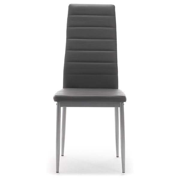 Zestaw 6 krzeseł FADO tapicerowane ekoskóra szare