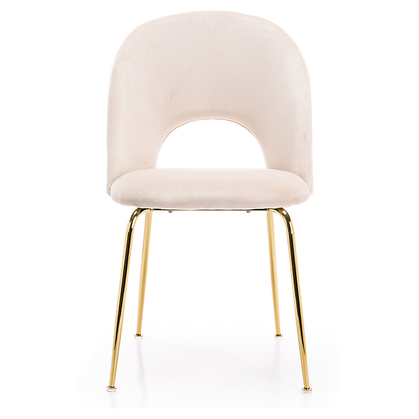 Krzesło Glamour KC-903-2 popiel welur, nogi złoty chrom