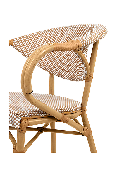 Krzesło CAFE BISTRO PARIS ARM jasnobrązowe rattan