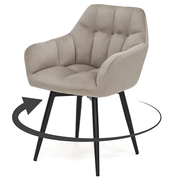 Krzesło obrotowe FREJA welur czarny noga czarna