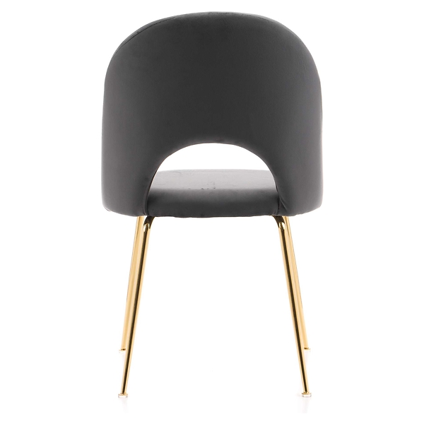 Krzesło Glamour KC-903-2 popiel welur, nogi złoty chrom