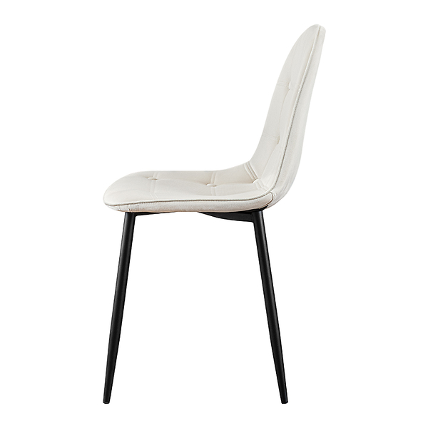 Krzesło tapicerowane czarne welurowe pikowane guziki do salonu