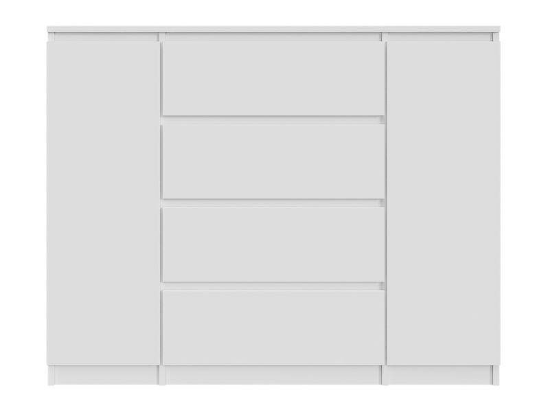 Komoda Biała Lakierowana 120 cm - 4 szuflady i 2 szafki