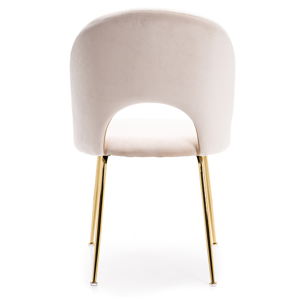 Krzesło Glamour KC-903-2 popiel welur, nogi złoty chrom