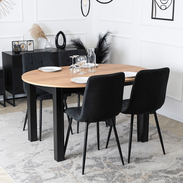 Krzesło Tapicerowane Kuchenne Do Jadalni Kuchni Salonu Loft Czarne PERU 2