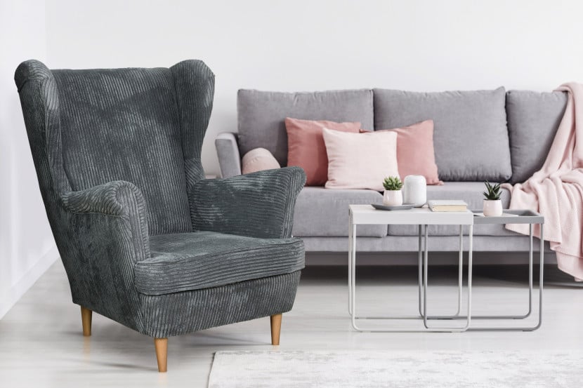 Fotel uszak Bonito beżowy sztruks Family Meble