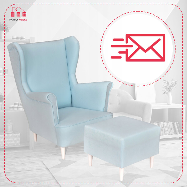 Fotel uszak z podnóżkiem MAX Family Meble