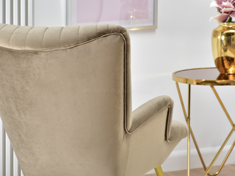 Fotel Lanza Szary Welur, Podstawa Czarny