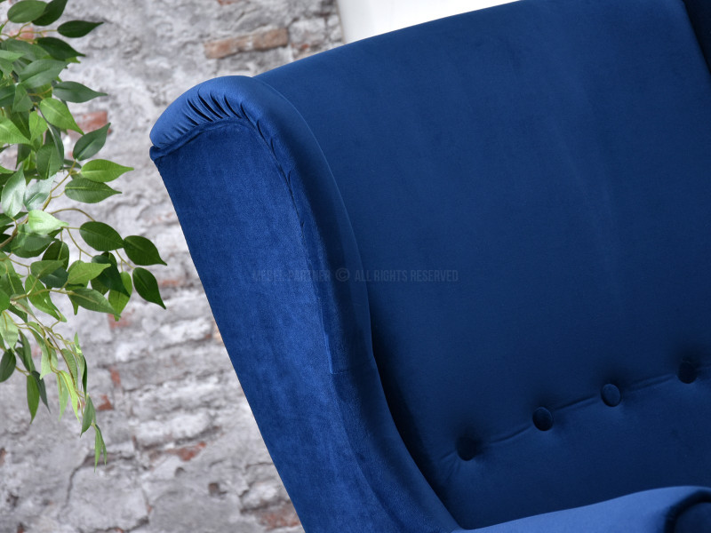 Fotel Malmo Żurawina Tkanina, Podstawa Orzech