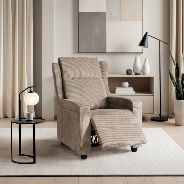 Fotel Rozkładany Wypoczynkowy Uszak Do Salonu Do Spania Szary SPENCER