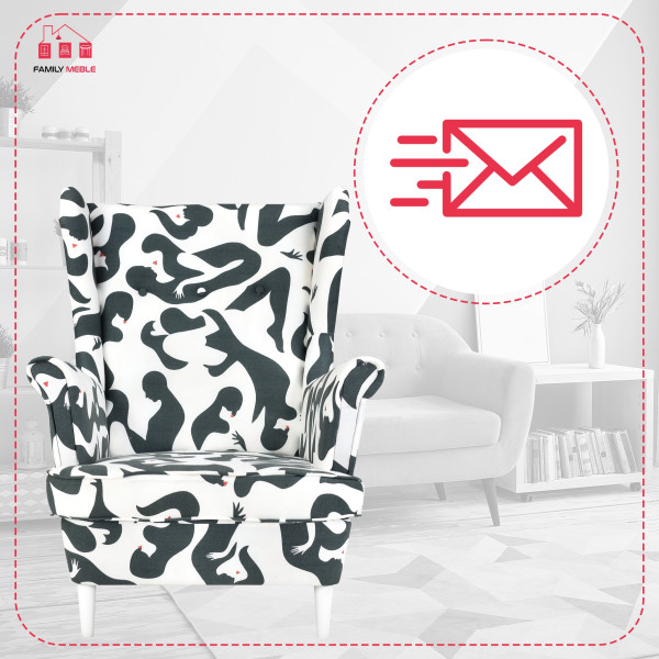 Fotel uszak skandynawski Ari Print Family Meble