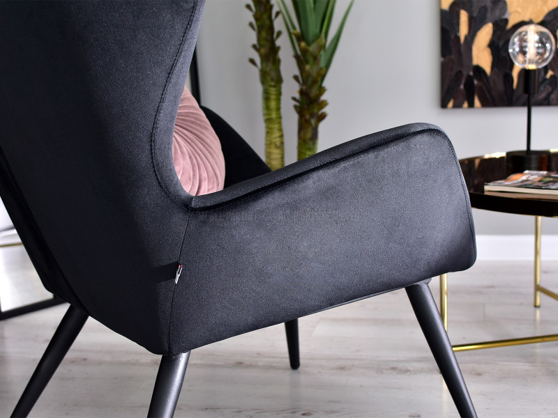 Fotel Kikori Szary Welur, Podstawa Czarny